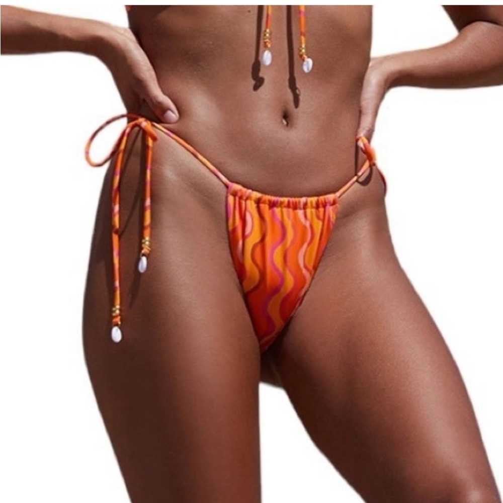 Kendall & Kylie orange splash bikini bottoms NWT